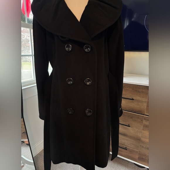 Ellen Tracy Elegant Black Coat - Picture 9 of 13